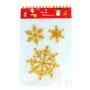 Наклейка новогодняя на окно СНЕЖИНКИ набор 3шт 13,5/8,5/7,5см силикон микс JC-16570 (600)