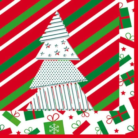 Салфетки бумажные новогодние Лори 2-х слойные 33*33 56429 (16)