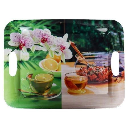 Поднос 37*28см пластик прямоугольный с ручками 3835 (60) Поднос 37*28см пластик прямоугольный с ручками 3835 (60)