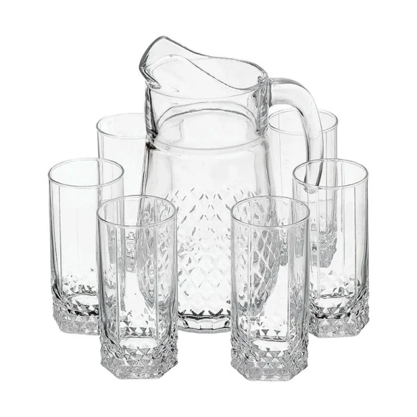 Набор питьевой 7пр стекло ВАЛЬС (кувшин 1,33л, стаканы 6шт 290мл) (4)