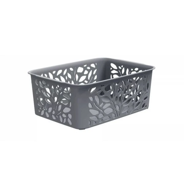Корзинка 4л 258*186*100мм пластик Leaves серый (22)
