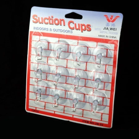 яяяНабор крючков 12шт. металических на блистере d3см прозрачные JC-1669 (288)