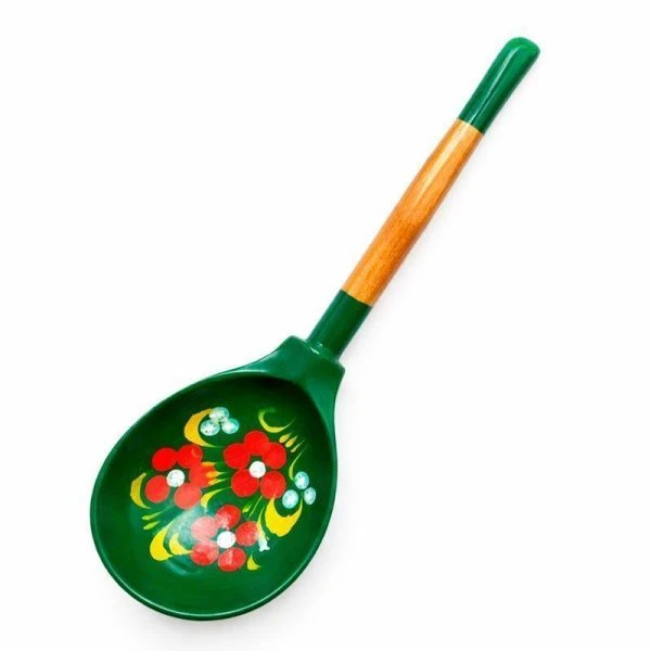 Ложка 19*6см дерево роспись Зеленушка (1)