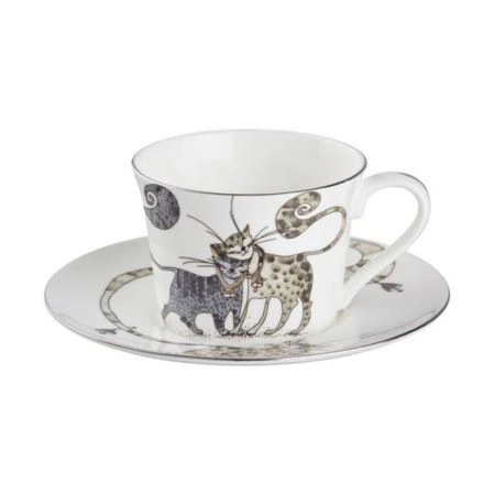 Чайный набор 4пр фарфор КОТИКИ на 2 персоны 200мл (12)