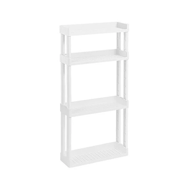 Полка прямая навесная 4 секции 395*130*815мм пластик VIKEA белый (1)