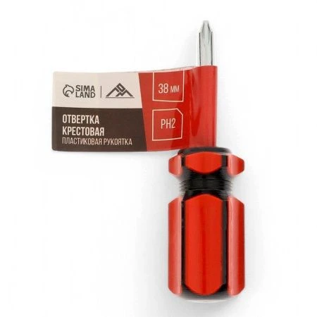 Отвертка крестовая металл 38мм PH2 ЛОМ (40/200)