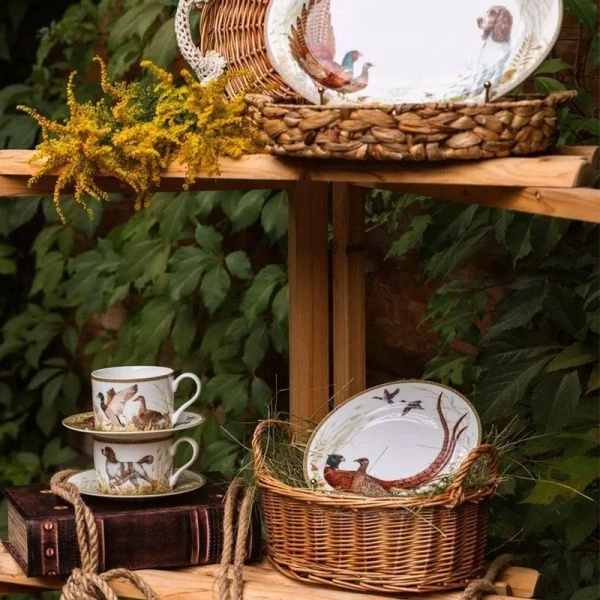 Тарелка мелкая 20,5см фарфор ОХОТА десертная (24)