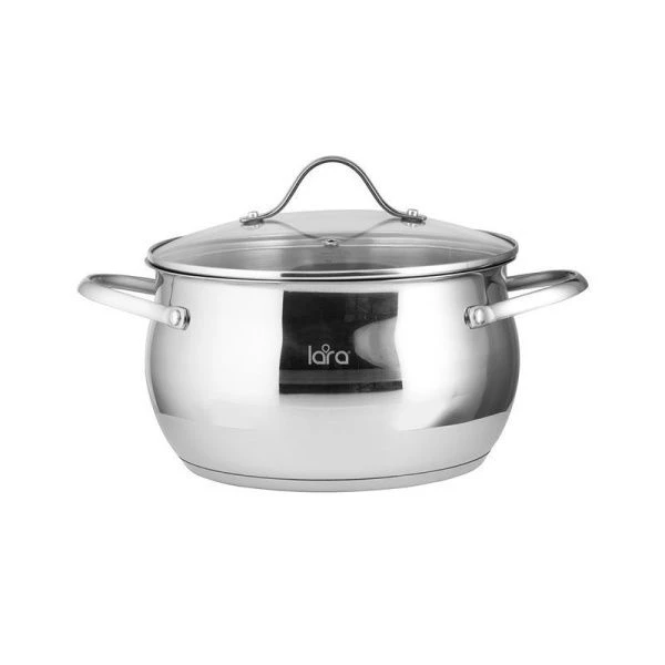 Кастрюля 11,5л нерж.сталь Apple стекл.крышка 30см капс.индукц.дно LR02-362 (2)