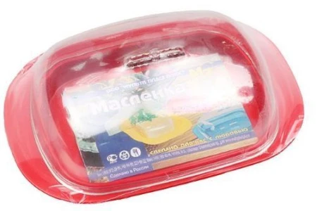 Масленка пластик большая красная (54)