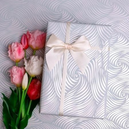 Пленка в рулоне матовая полипропилен 58см*10м 60мкм Бриз голубая пыльная (6)