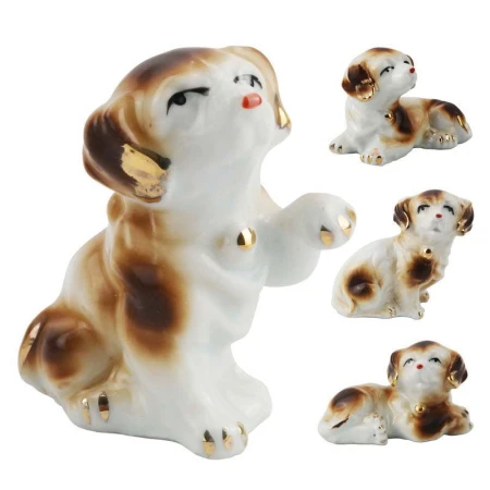 Фигурка Собака 6см фарфор коричневая, 4 вида F239D (576\4)