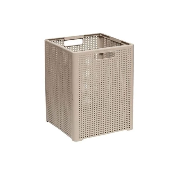 Корзина для хранения без крышки складная 50л 340*335*450мм пластик ЛОФТ латте (6)