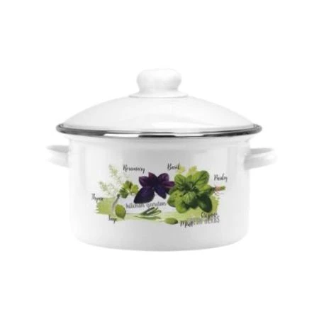 Кастрюля 3л эмаль БАЗИЛИК белая 01-Б1612/4 (4)