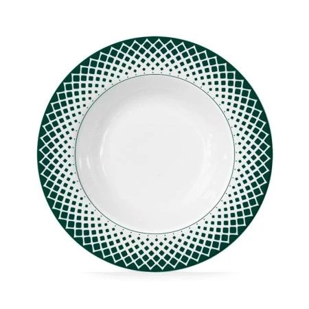 Тарелка глубокая 22см фарфор Teatro зеленый суповая TET-34-G