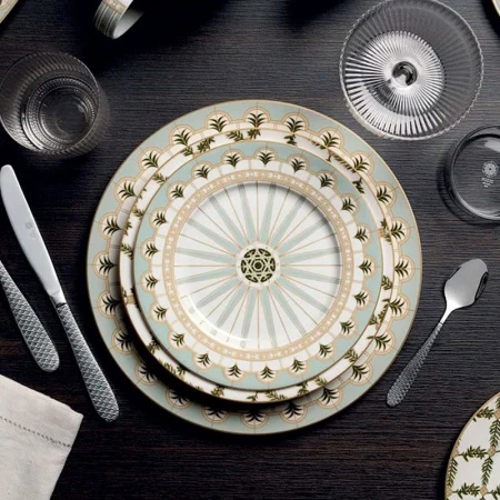 Кофейный набор 4пр фарфор Deco на 2 персону 80мл бело-бежевый с золотистым кантом Круги и квадраты подар.уп. PM-0