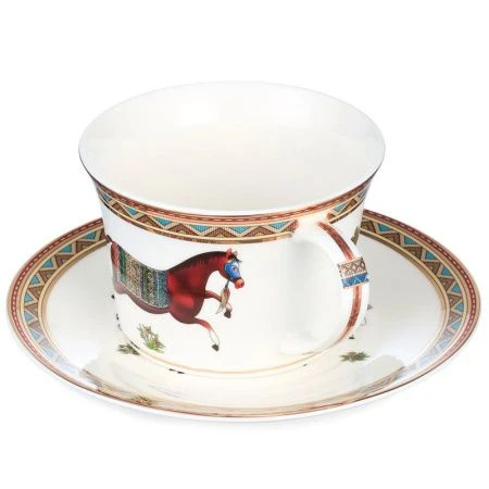 Чайный набор 8пр фарфор ЛОШАДЬ на 4 персоны 250мл (8)