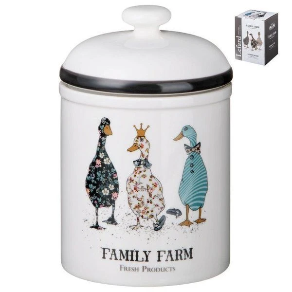 Банка для сыпучих продуктов фарфор 850мл 17см FAMILY FARM (12)