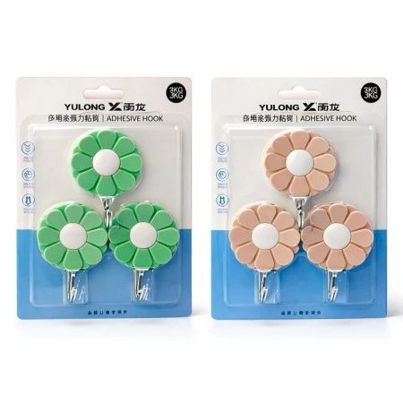 Крючок самоклеящийся металл/пластик набор 3шт., нагр. 3кг YL-5077 (200)