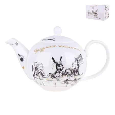 Чайник заварочный 1200мл фарфор БЕЗУМНОЕ ЧАЕПИТИЕ подар.уп. NB204T (12)
