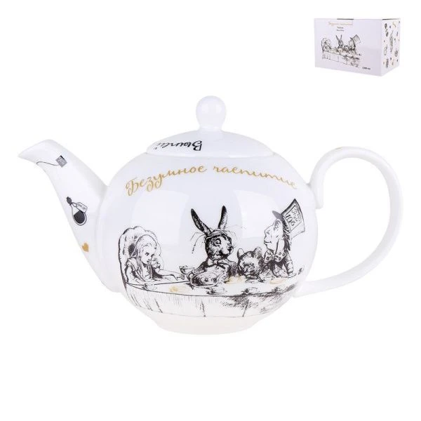 Чайник заварочный 1200мл фарфор БЕЗУМНОЕ ЧАЕПИТИЕ подар.уп. NB204T (12)