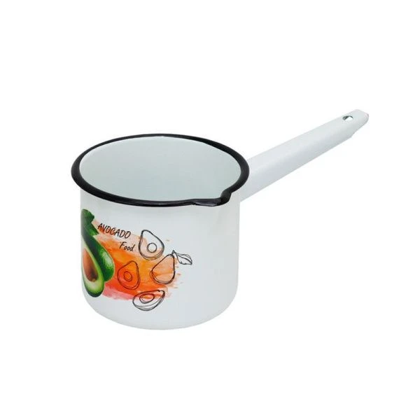 Ковш 1,4л эмаль АВОКАДО белый с рис. 01-2009/4 (12)