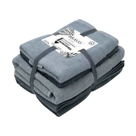 Набор полотенец махровых 4пр 50*80см*2/70*130см*2 Букле серый 450гр м7743_11