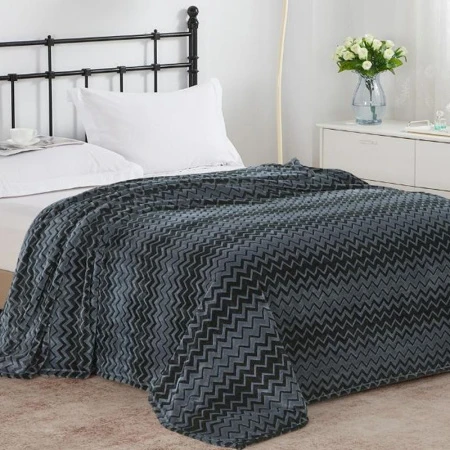 Плед 180*200 велсофт набивной 300 гр, рис. 002-VLN, Sonnet