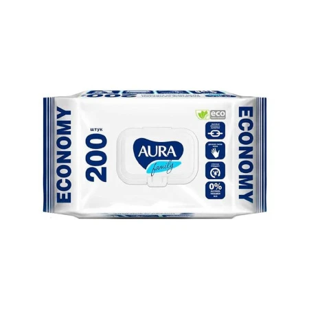 Влажные салфетки АУРА ДЕТСКИЕ 200шт. с крышкой ультракомфорт big-pack  (12)  15793