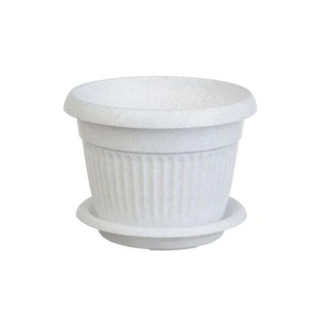 Кашпо 7,4л d280мм пластик ЛИВИЯ с поддоном мраморный (12)