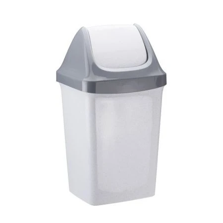 Контейнер для мусора 25л пластик СВИНГ Мраморный с подвижной крышкой (5)