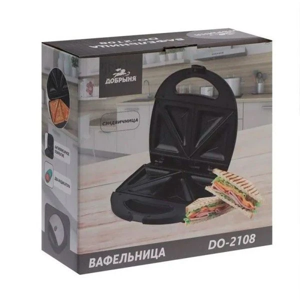Вафельница-сэндвичница электрическая ал АП 850Вт ДОБРЫНЯ DO-2108 (6)