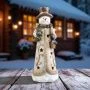 Фигурка новогодняя световая Снеговик 12,5*12*33,7см полистоун (6)