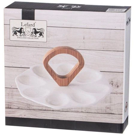 Подставка для яиц (на 8шт) 21*2см фарфор с дер.ручкой Native (24)