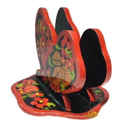 Салфетница 11*12см дерево Бабочка с хохломской росписью (1) Салфетница 11*12см дерево Бабочка с хохломской росписью (1)