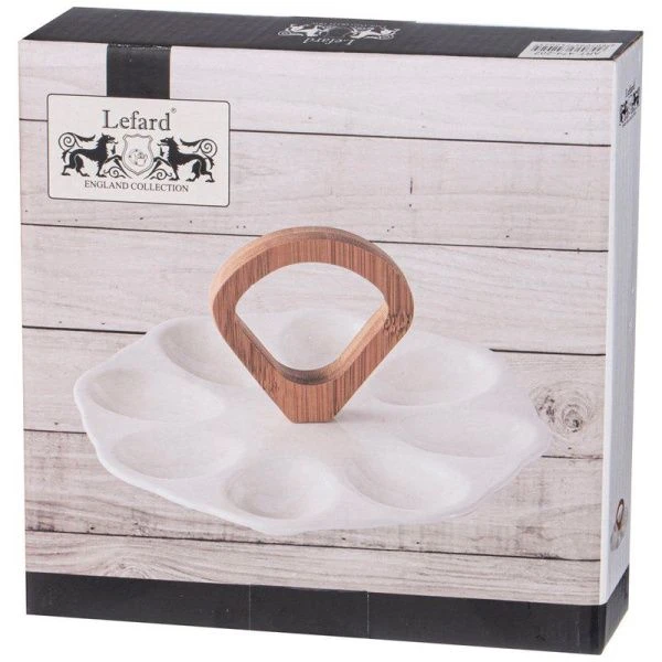 Подставка для яиц (на 8шт) 21*2см фарфор с дер.ручкой Native (24)