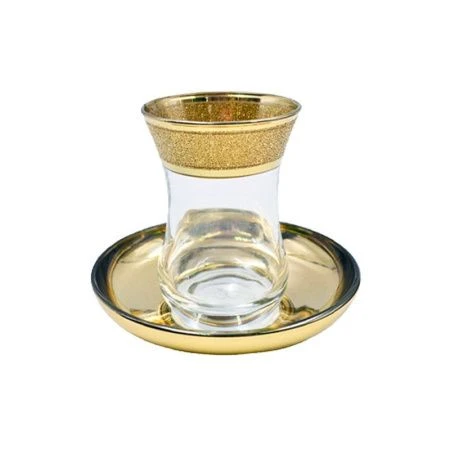 Чайный набор армуды 12пр стекло ЗОЛОТОЙ КАРАТ на 6 персон KAV23-251/AV-4201/S/J/12 (4)