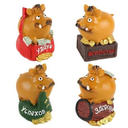 Копилка Кабан полистоун 8,5*7,5*4,5см 18484/JC-9911 (144)