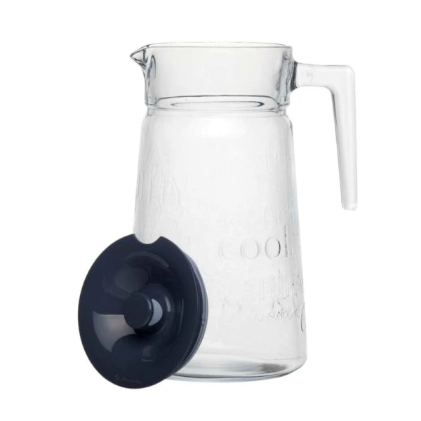 Кувшин 2000мл стекло СИТИ с крышкой серый (6)