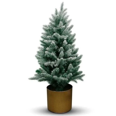 Елка искусственная 150см ЗАСНЕЖЕННАЯ в мет.кашпо 644 веток 6см pe JC-14509/YR2025B (1)