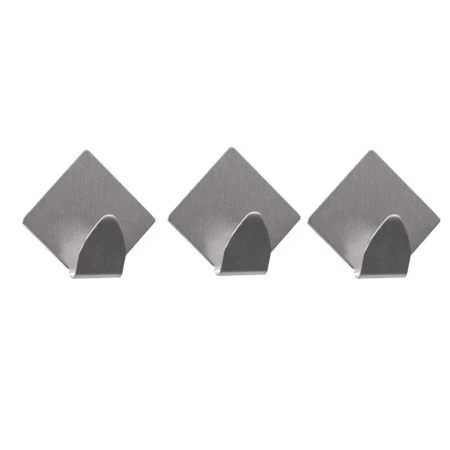 Крючки набор 3шт нерж.сталь на липкой ленте нагрузка до 2,5кг Квадрат HP-982# (320)