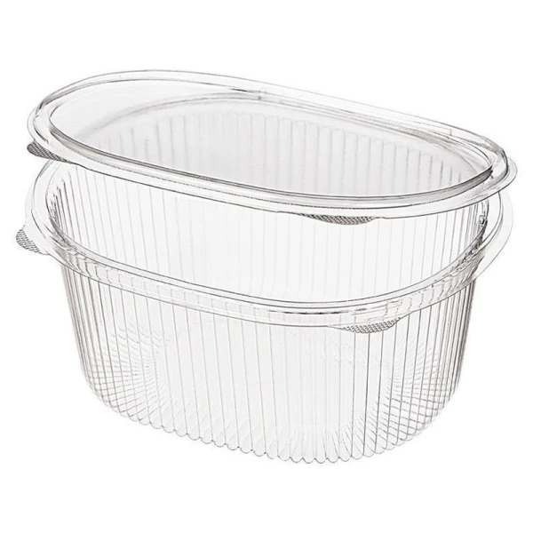 Контейнер одноразовый 1000мл полистирол овальный прозрачный с крышкой РКС-1000 (420)