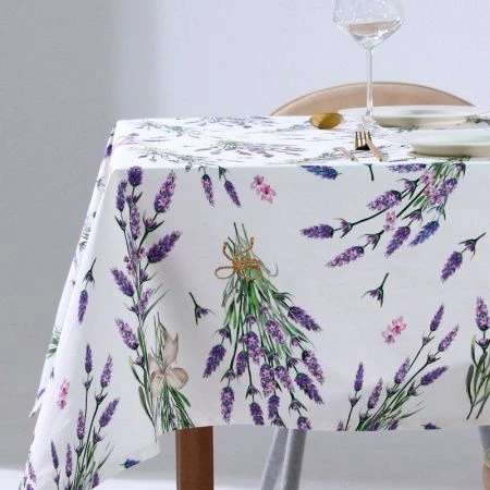 Скатерть 100%хлопок/саржа 149*250см Lavender 190 г/м2