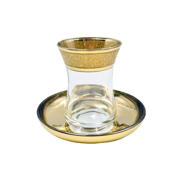 Чайный набор армуды 12пр стекло ЗОЛОТОЙ КАРАТ на 6 персон KAV23-251/AV-4201/S/J/12 (4)