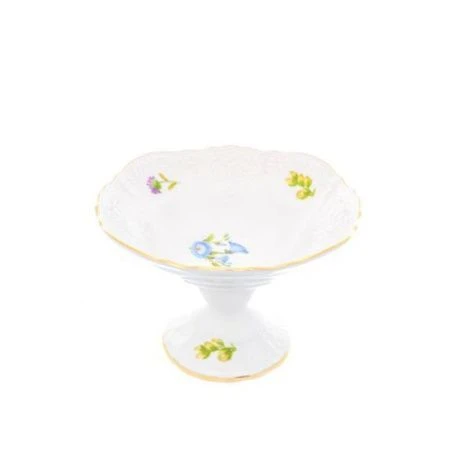 Конфетница 16см фарфор Бернадотт ВЕСЕННИЕ ЦВЕТЫ на ножке