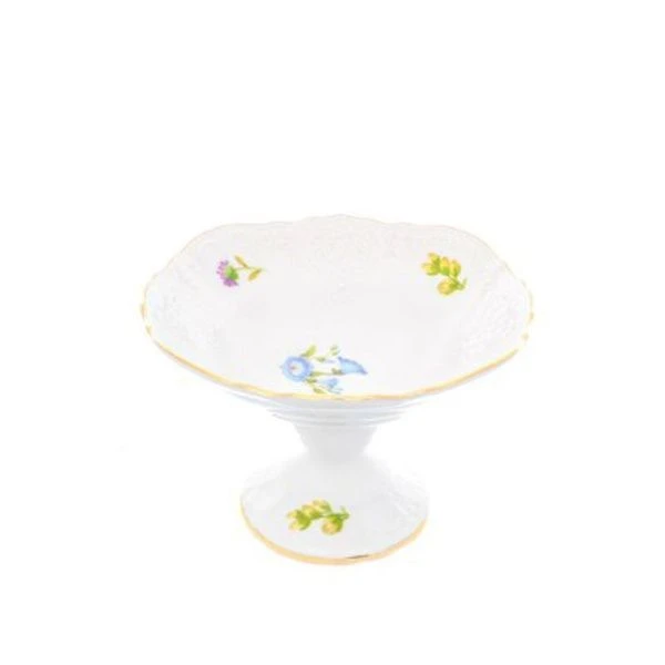 Конфетница 16см фарфор Бернадотт ВЕСЕННИЕ ЦВЕТЫ на ножке