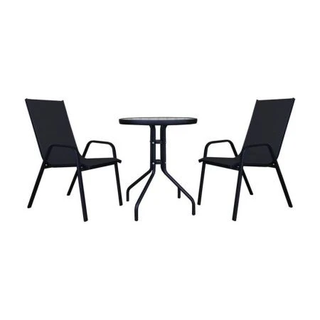 Набор мебели иск.ротанг Сан-Ремо Мини (2 кресла, стол 60см) черный  ZRC032 WR1208 (1)