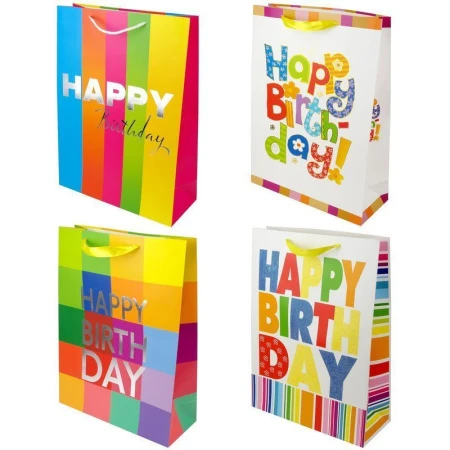 Пакет бумажный 32*26*12см, 4 вида HS1612-L/JC-11027 (384)