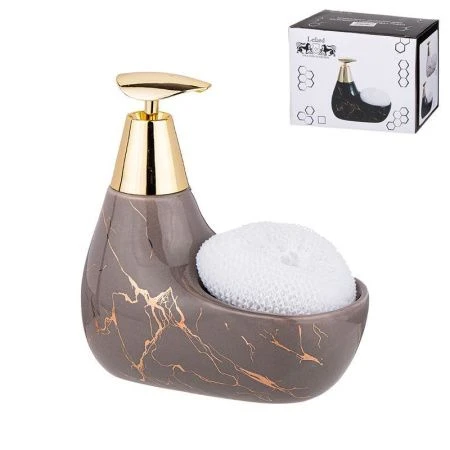 Дозатор для моющего средства с губкой 500мл 11*9*16см керамика Fantasy (24