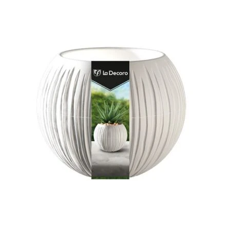 Кашпо 300мл 10*12см пластик СФЕРА МИНИ белый (27)
