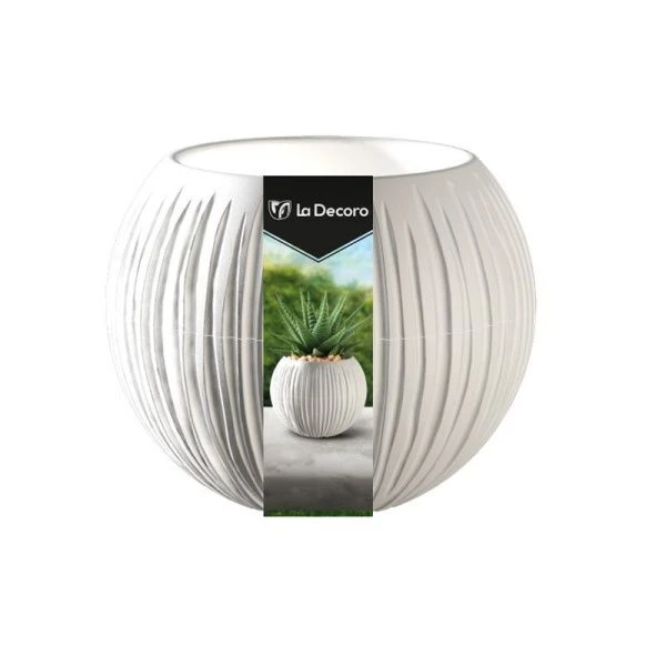 Кашпо 300мл 10*12см пластик СФЕРА МИНИ белый (27)